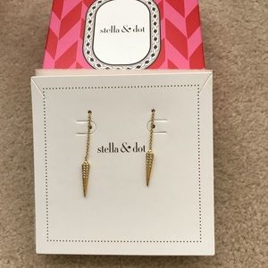 Stella & Dot Seine Earrings -Gold w/crystals NWT